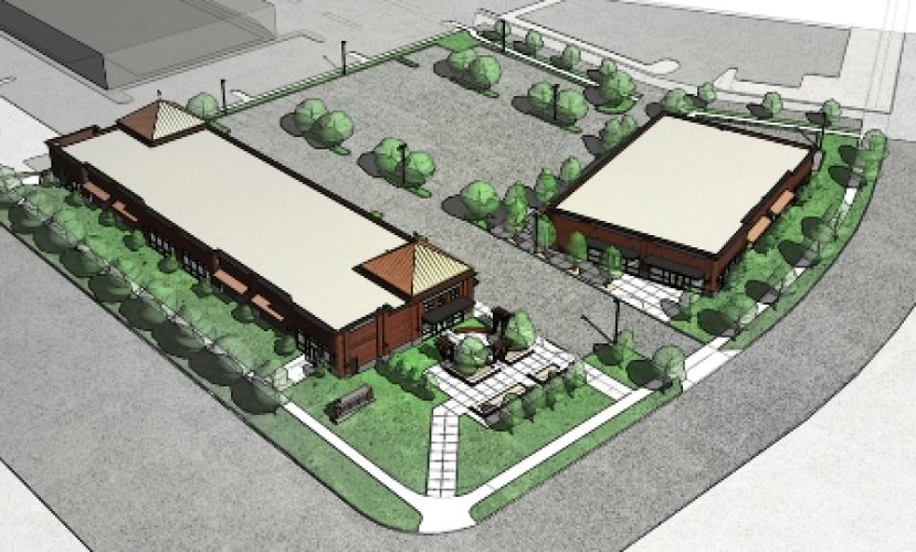 Retail Center Aerial Rendering